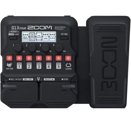 ZOOM G1X FOUR 줌 기타 멀티 이펙터 페달 첨부 앰프 시뮬레이터[3년 연장 보증