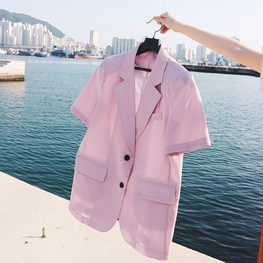 국내 자체 제작당일 발송 투버튼 반팔 자켓 10color