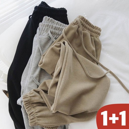 매진 임박 150kg까지 빅사이즈 11 여성 트레이닝복 조거팬츠 얇은 배기 팬츠 바지 여름 편한 심플 쿨링 캐쥬얼 슬렉스 데일리 스트링  허리 밴딩 포켓 9부 긴바지 팬츠