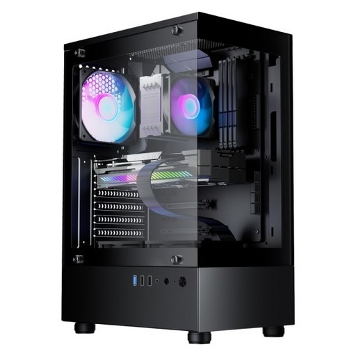 [주식회사 투민시스템] TA100 RGB 강화유리 [미들타워] [블랙]
