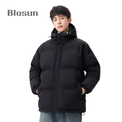 Blosun 남성 겨울 패딩 숏패딩 후드 점퍼 재킷 코트 아우터 외투 오버핏 남녀공용 패션 도톰 보온 따뜻한