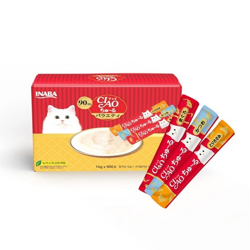 챠오츄르 대용량 90P 코스트코 고양이 츄르 간식 버라이어티 반려묘 차오추르 90P