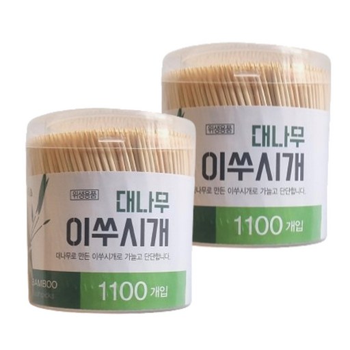 더하리 대용량 얇은 대나무 이쑤시개 원통