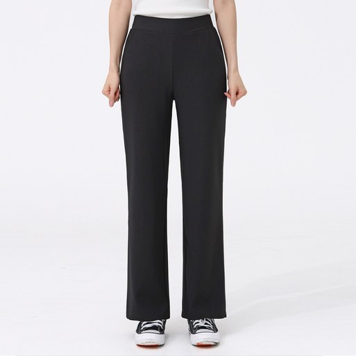 arua 여성용 키작녀 세미 와이드핏 밴딩 슬랙스