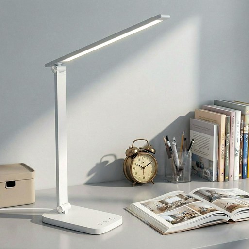Airwit 스탠드 LED 조명 데스크 조명 무단계 밝기조절 학습 독서용, 화이트