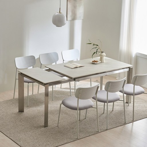 NOON 모어 세라믹 확장형 4인용 6인용 포세린 식탁 1400 1800