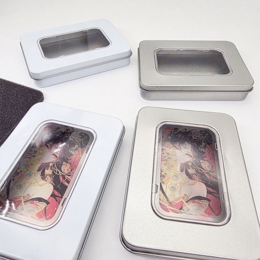 사각 투명창 S048 틴케이스 대형 미니 원형 철필통 원통 정리함 케이스 쿠키 철제, 30개, 흰색