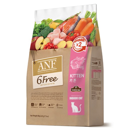 ANF 고양이 식스프리 인도어 기능성 사료, 키튼, 6kg, 1개