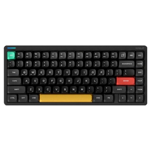 누피 한영 각인 유무선 텐키리스 기계식 키보드, 맥스적축, Halo75 V2 IO, 옵시디언 블랙