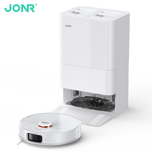 JONR 올인원 로봇청소기 확장형 엣지 물걸레 안티탱글브러쉬 8000pa 고온건조 클리닝스테이션 미홈앱