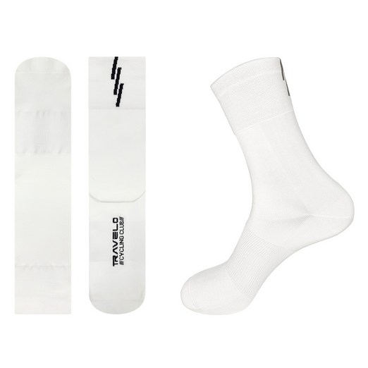 트레벨로 컴프레션 자전거 양말 2pcs, 화이트, 1개