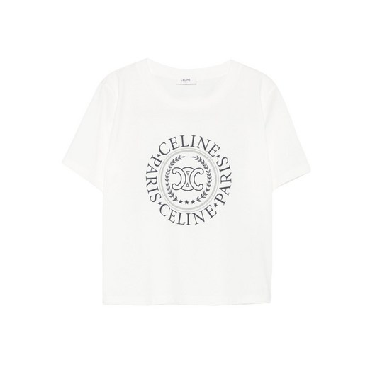 셀린느 로고 장식 코튼 티셔츠