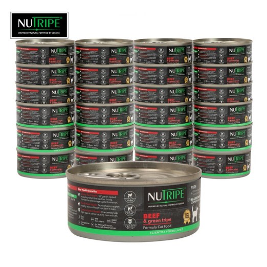 뉴트라이프 퓨어 고양이 주식 캔, 24개, 95g, 소고기 그린트라이프