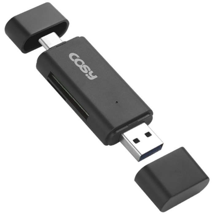 코시 타입C OTG USB3.0 PC겸용 카드리더기, CR3331C, 블랙