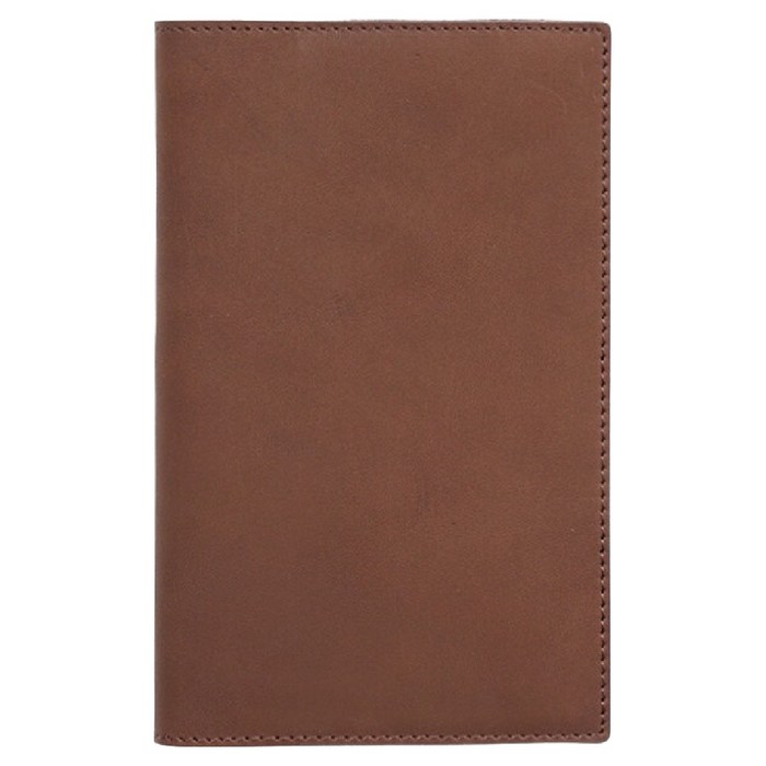 문구담 가죽 회사 업무용 만년 다이어리, 브라운 무지, 1개