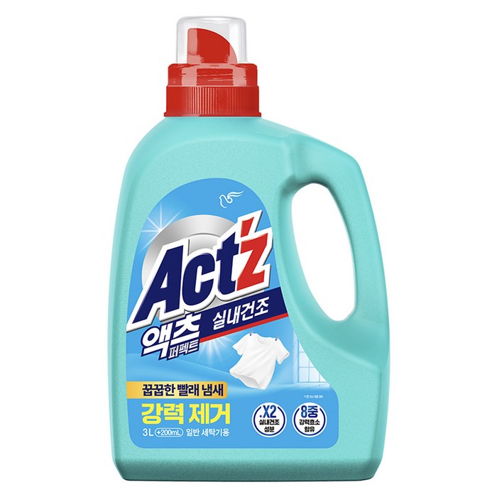 액츠 퍼펙트 실내건조 액체세제 3.2L 프레시 플로럴향