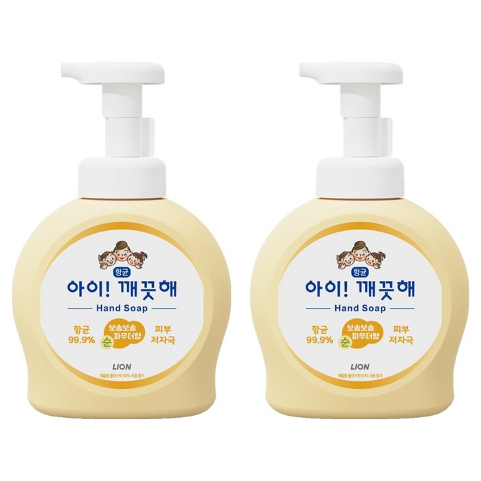아이깨끗해 항균 폼 핸드솝 490ml 2개 파우더향