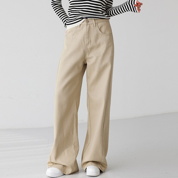 피핀 여성용 숏기본롱 기장 데일리 코튼 와이드 팬츠 711123