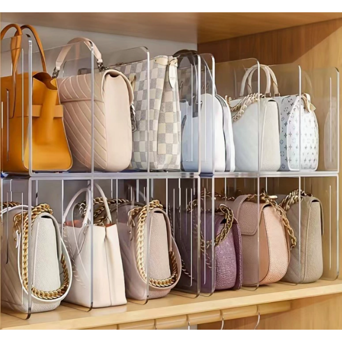 LOCO LAB 가방정리대 칸막이형 4칸, 1개, 투명