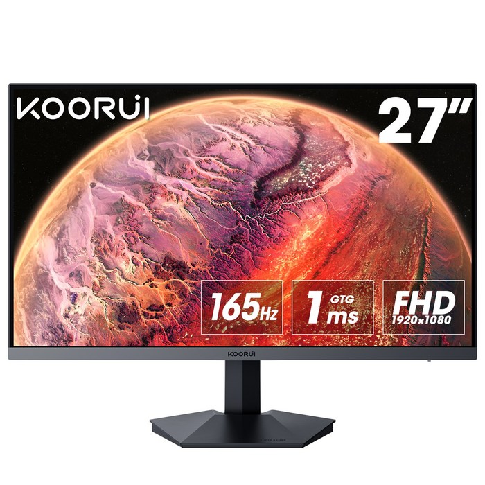 KOORUI FHD 60cm 68.5cm IPSVA 리얼 75165Hz 업무게이밍 모니터 프리싱크Gsync 지원, 60cm, GN06게이밍