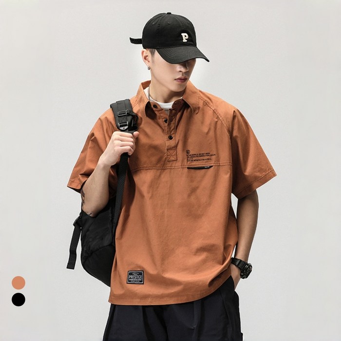 스타일닥터 남자 여름 반팔 루즈핏 구김제로 베이직 셔츠 캐주얼 티셔츠