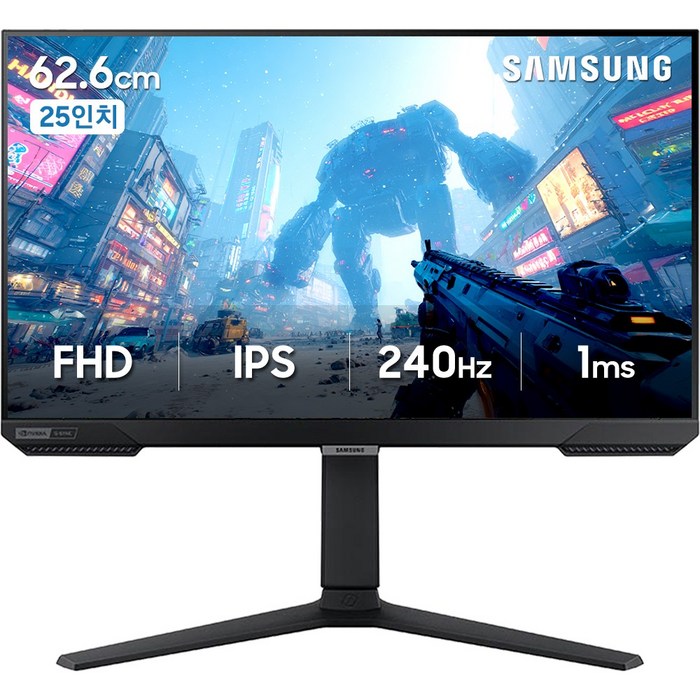 삼성전자 오디세이 G4 BG400 25인치 피봇 게이밍 모니터 IPS 프리싱크 지싱크 240Hz 1ms HDR10
