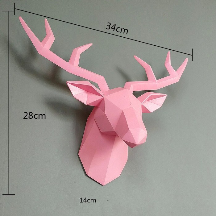 인테리어 오브제 액세서리3D 사슴 머리동상조각벽 동물 미니어처 미술