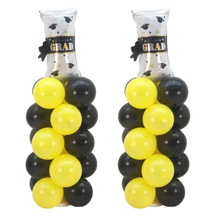 파티짱 졸업 풍선 기둥 스탠드 세트 장식, 2개, 졸업 증서