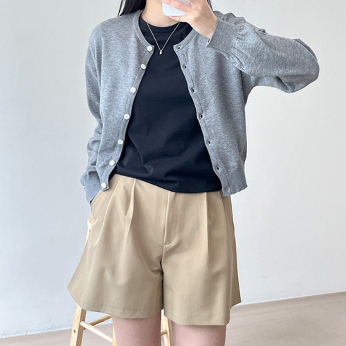 걸즈팩토리 여성용 헤이시 라운드 데일리 가디건 국내제작