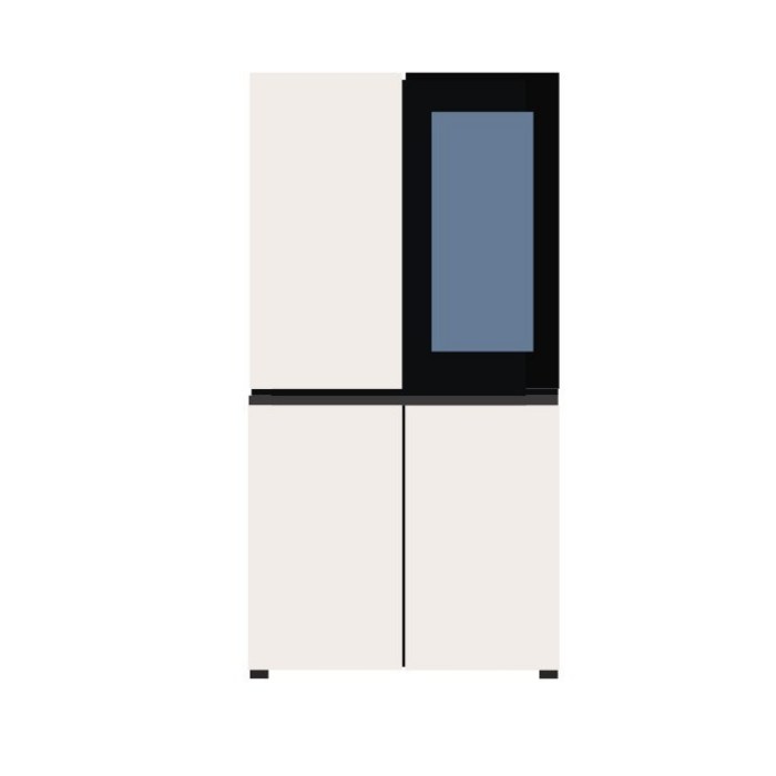 색상선택형 LG전자 디오스 오브제 870L 노크온 4도어 냉장고 메탈 방문설치