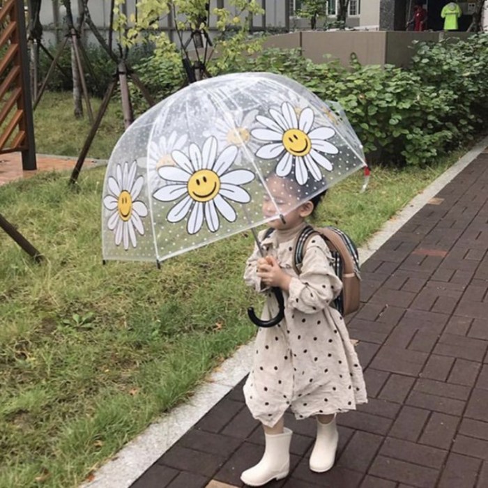 KC인증 사은품증정 데이지 유아투명우산 안전 창 돔형 아동 어린이우산