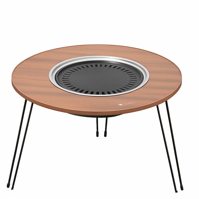 디프 간편 다용도 우드 접이식 바베큐 캠핑 화로 테이블  수납 파우치