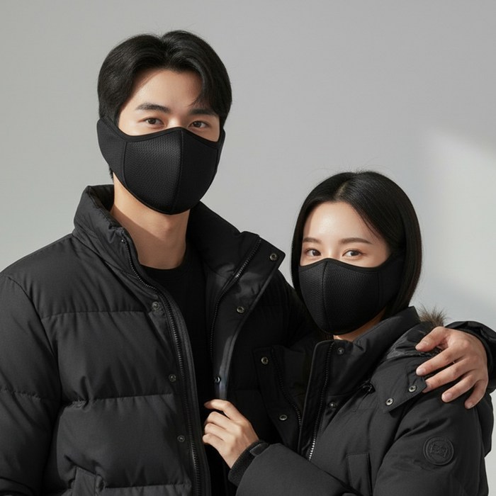 믿추 방한 귀마개마스크 겨울 안면 기모
