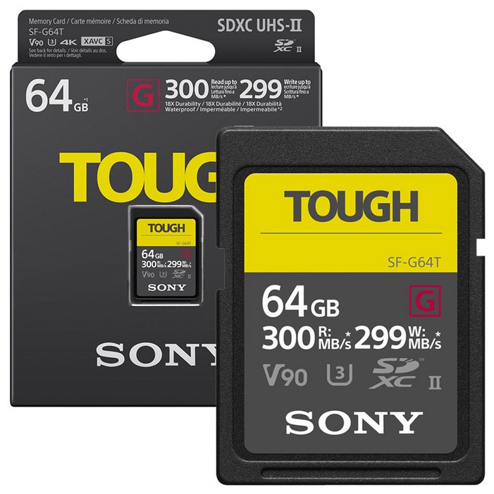 소니 SDXC TOUGH UHS-II U3 V90 터프 SD카드 SF-G64T