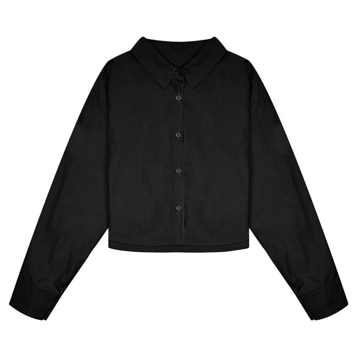 이사베이 베이직 긴팔 크롭 셔츠 블라우스 VHBAI2407