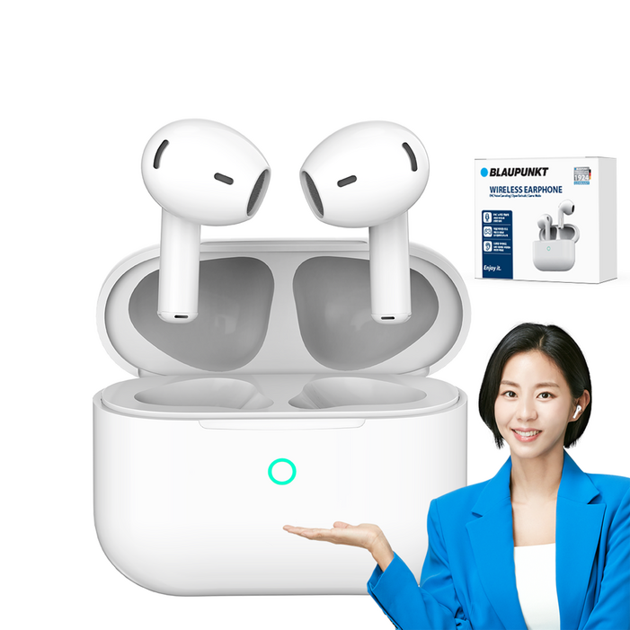 블라우풍트 ENC 노이즈 캔슬링 블루투스 이어폰, BLPBE331W, 화이트