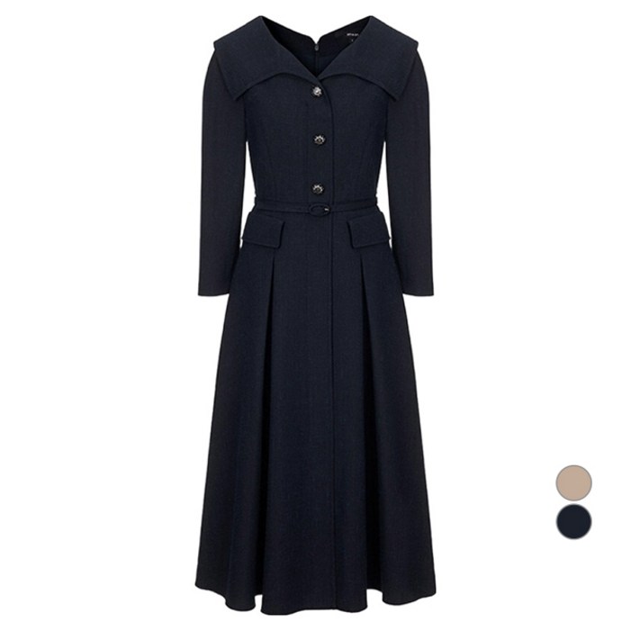 온앤온 여성용 벨트 플레어 실루엣 원피스