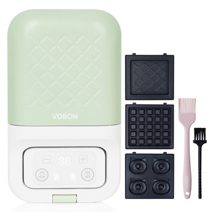 보본 3in1 스마트 디지털 샌드위치 와플 메이커  기름브러쉬  세척솔, VBSM593GC