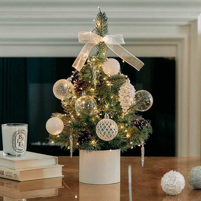 베베데코 크리스마스 미니 트리 풀세트 + 리모컨 + LED 150구 웜지네전구 USB