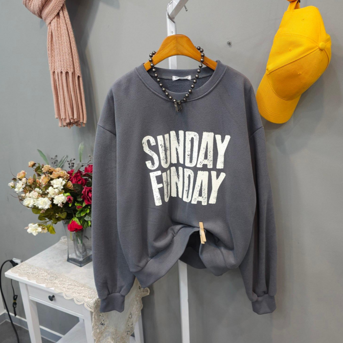 선데이 양기모 심플 맨투맨 면100