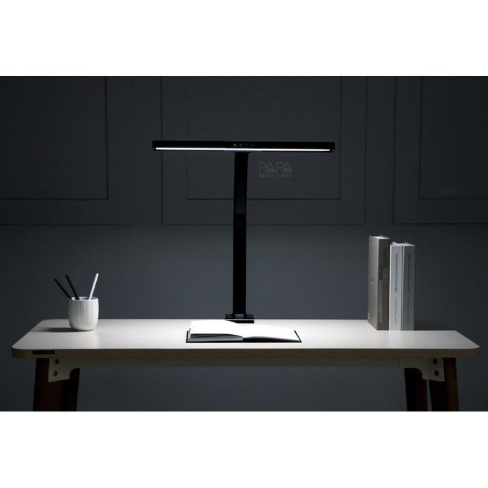 파파 LED 와이드스탠드 800B 책상 책상용 사무용 사무실 독서 공부 조명 스탠드, 블랙 500S클램프형