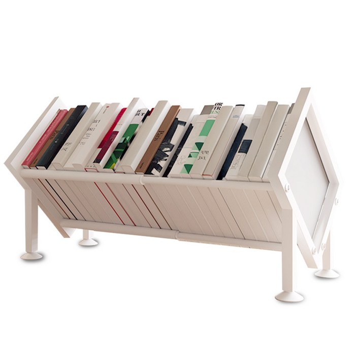 하이제이디 길이조절 철제 책꽂이 미니 북선반, 화이트, 1단