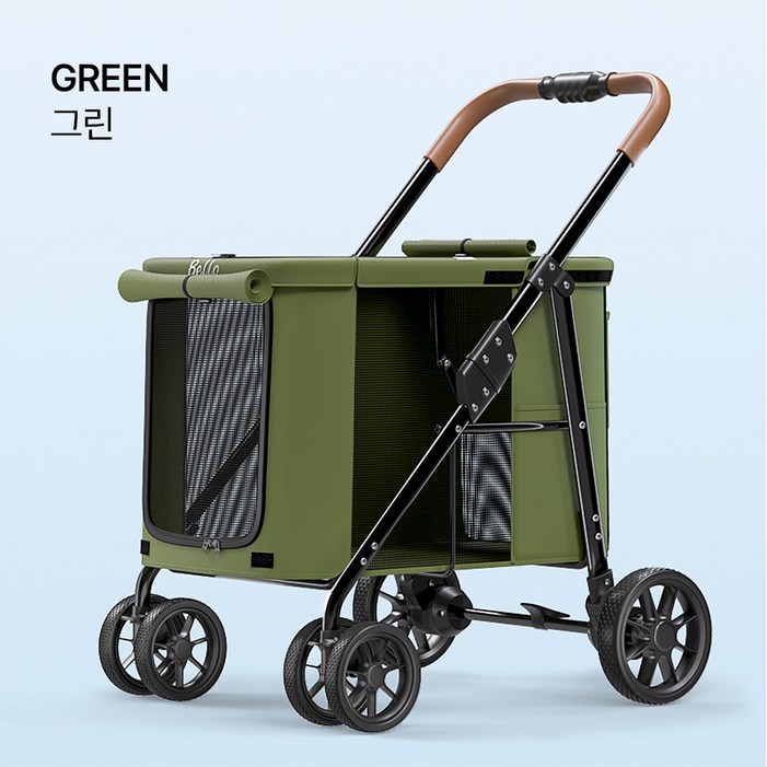 인피니 튼튼한 바퀴 간편 접이식 폴딩 애견 강아지 개모차 카트 반려견, 중형견, 대형견 유모차