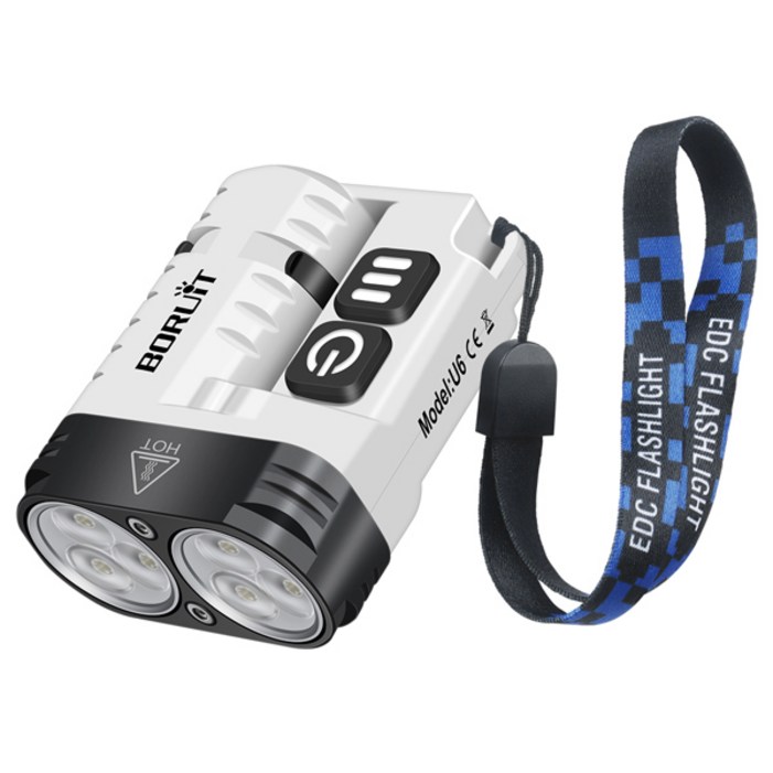 BORUiT U6 SST20 LED EDC 손전등 키체인 조명 Type-C 충전식 클립 토치자석 캠핑 포켓 랜턴 포함