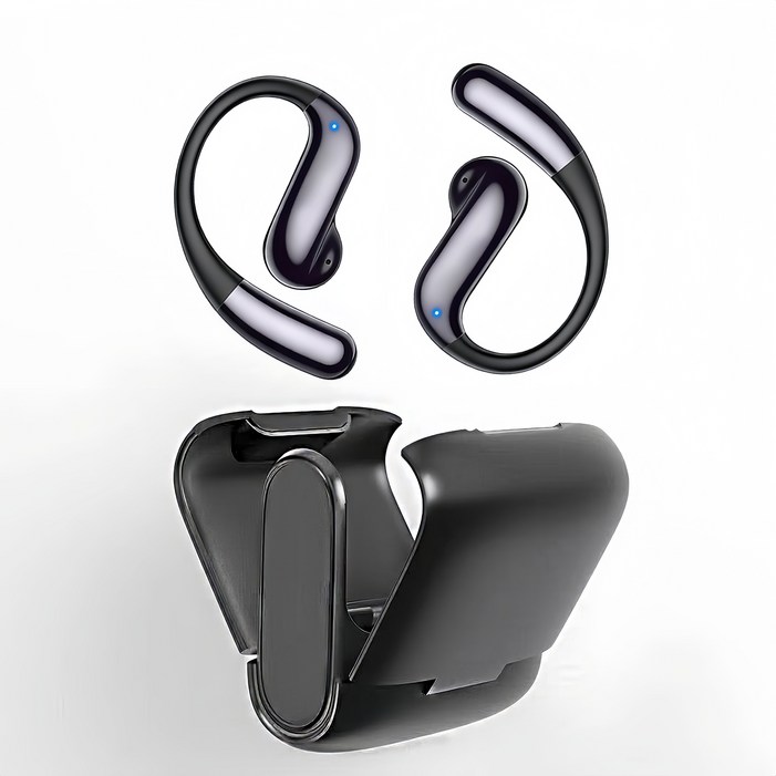 Sunnote 무선 블루투스 이어폰 오픈형 귀걸이형 고음질 AI ENC 노이즈 캔슬링 최신형 블루투스 V6.0 스포츠 비즈니스 이어폰