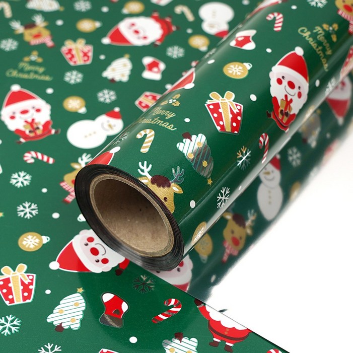 크리스마스 비닐 증착롤 포장지 53cm x 17m