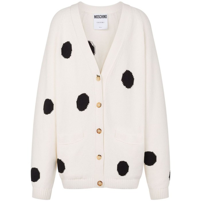 모스키노 폴카 도트 프린트 가디건