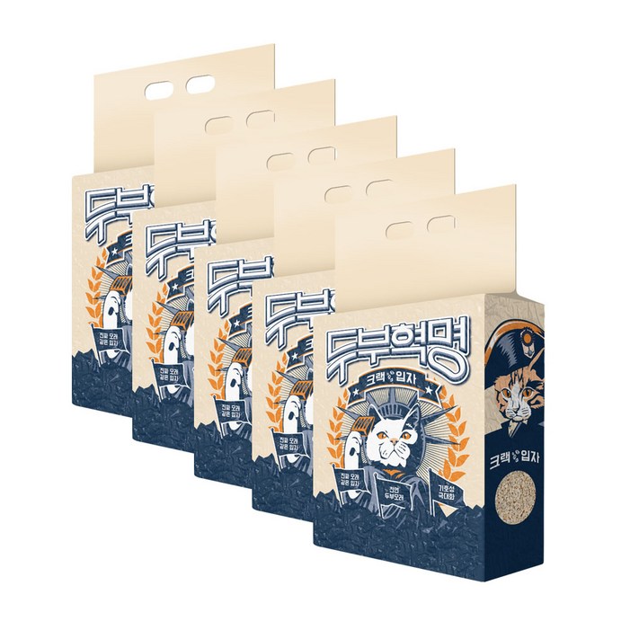 두부혁명 크랙입자 무향 고양이 모래 2.5kg 5개