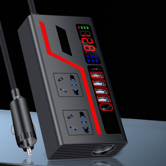 체리스팟 220V 다기능 차량용 인버터 IN11 고속 충전 시가잭 멀티 충전 12V 24V 연장 인버터, 1개