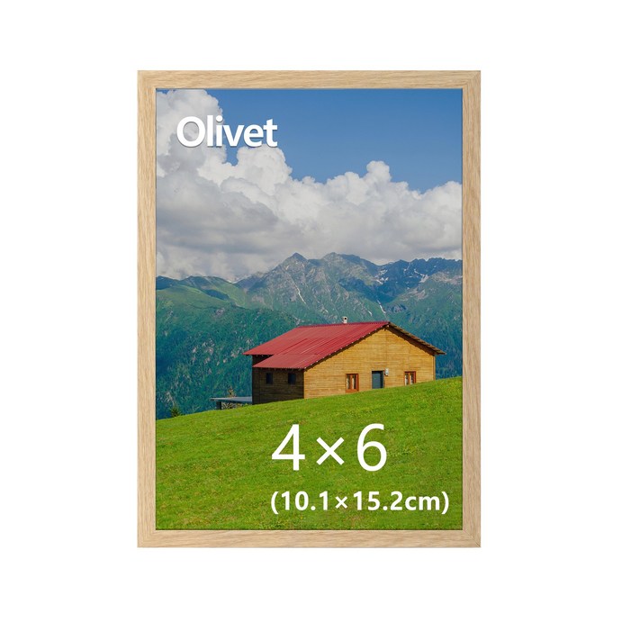 olivet 우드그레인 액자 무타공  겸용 인테리어 4*6액자
